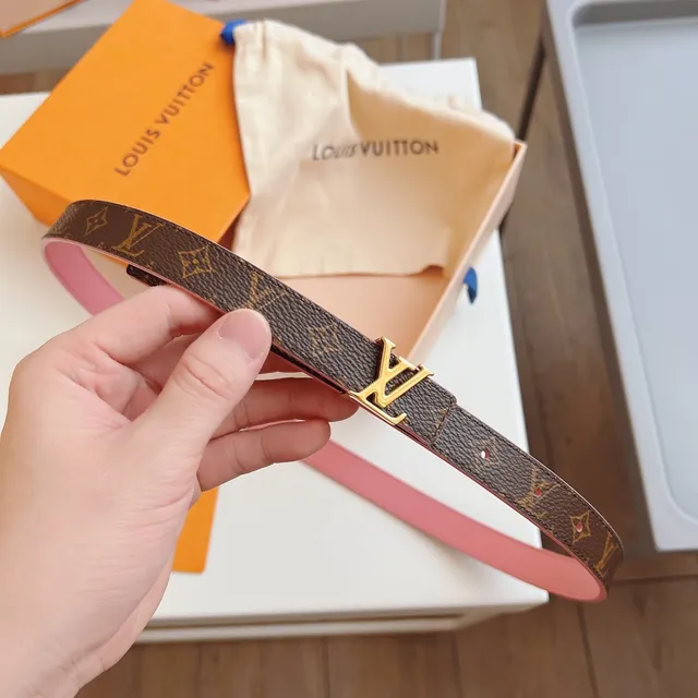 Louis Vuitton Monogram Canvas Belt বাদামি গোলাপি মসৃণ চামড়া বেল্ট 7