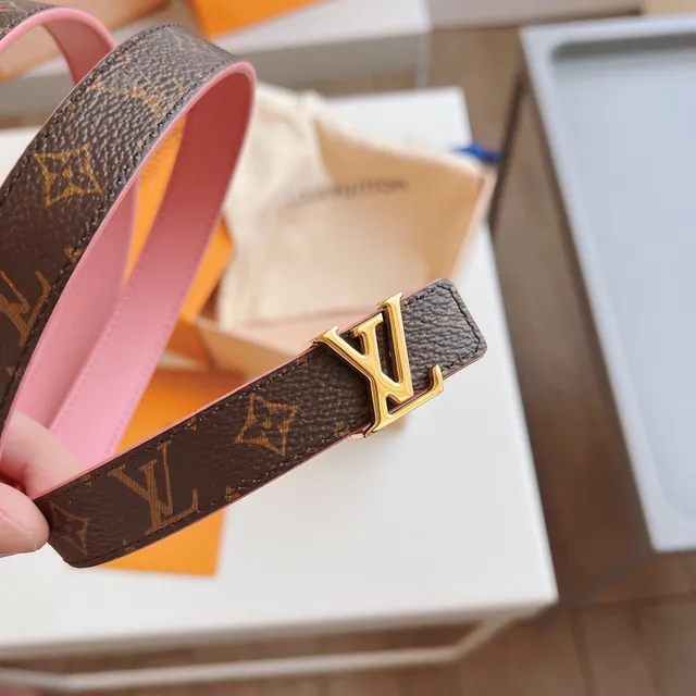 Louis Vuitton Monogram Canvas Belt বাদামি গোলাপি মসৃণ চামড়া বেল্ট 8