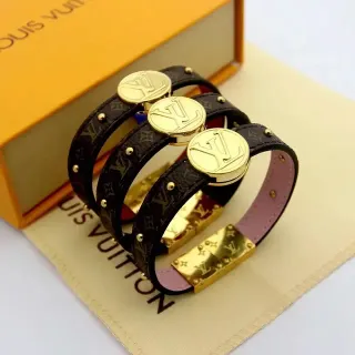 Louis Vuitton سوار Monogram Canvas Wrap أسود وردي