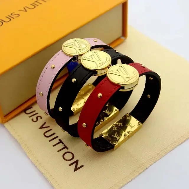 Louis Vuitton Monogram Canvas Wrap Bracelet Black Pink Bracelet 3