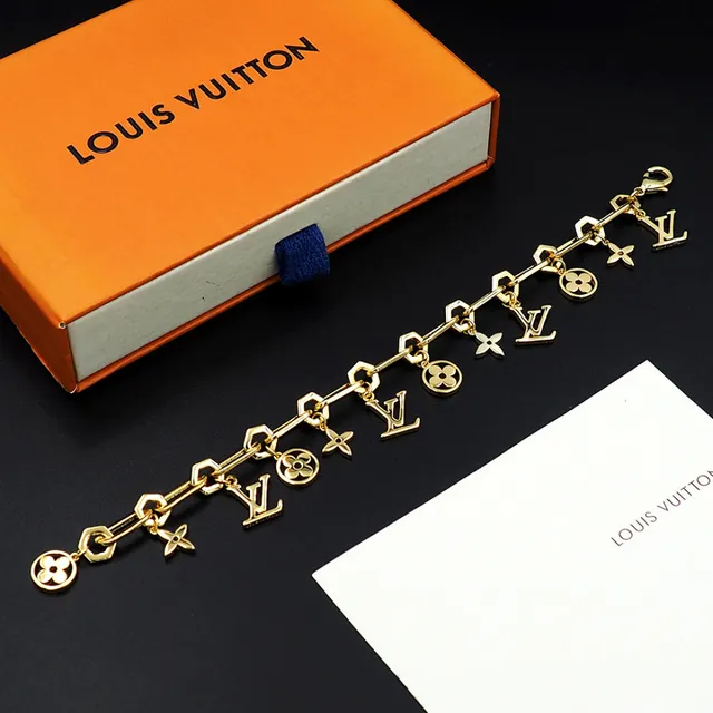 Louis Vuitton Monogram Charm Bracelet Gold-Tone Metal Bracelet 5
