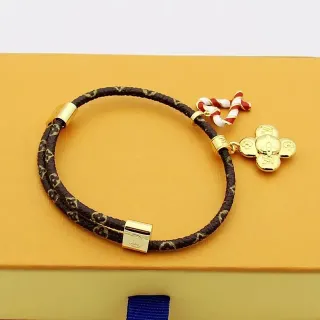سوار Louis Vuitton Monogram كورد بني ذهبي مربوط أكسسوارات