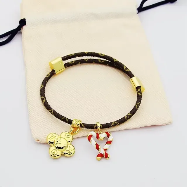 Louis Vuitton Monogram Cord Bracelet Brown Gold Braided Hardware Bracelet 2