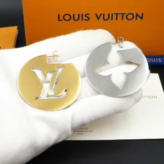 Louis Vuitton Monogram Disc and Flower Motif Earrings