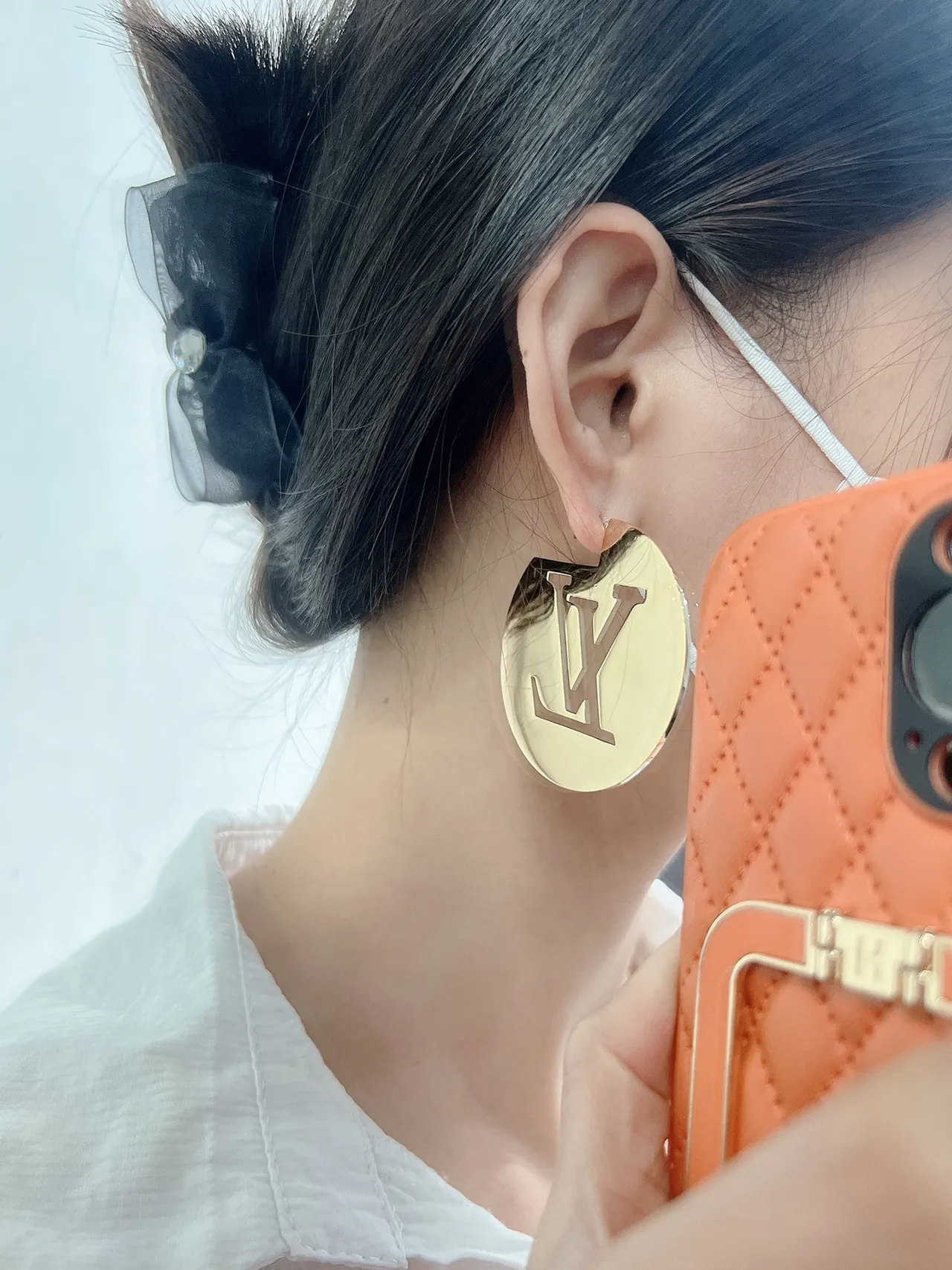 Louis Vuitton Monogram Disc and Flower Motif Earrings 6