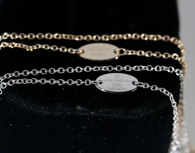 Louis Vuitton Monogram Disc Silver Gold Circular Pendant Pavé-Set Necklace 4
