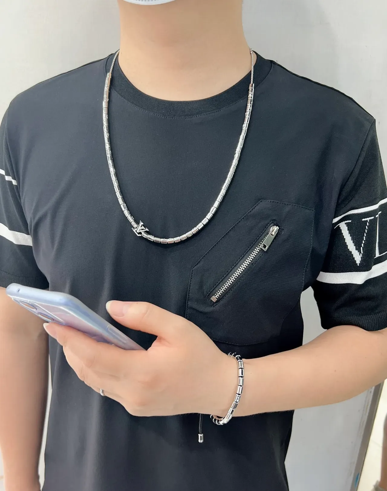 Louis Vuitton Monogram Engraved Link Chain Necklace 5