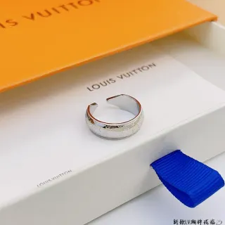 Louis Vuitton Monogram Engraved Open-Band Silver Ring