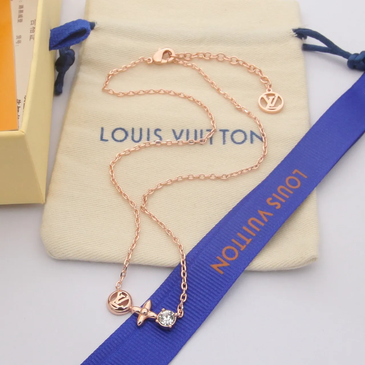 Louis Vuitton Monogram Floral Crystal Necklace 3