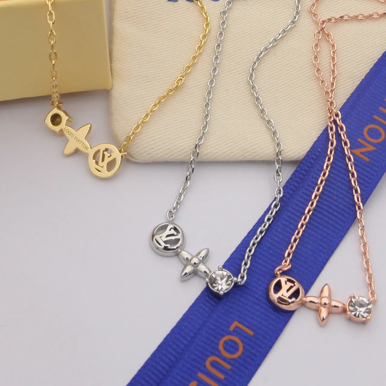 Louis Vuitton Monogram Floral Crystal Necklace 4