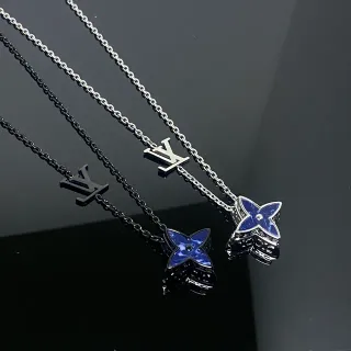 Louis Vuitton Monogram Fleur Émail Bleu Collier