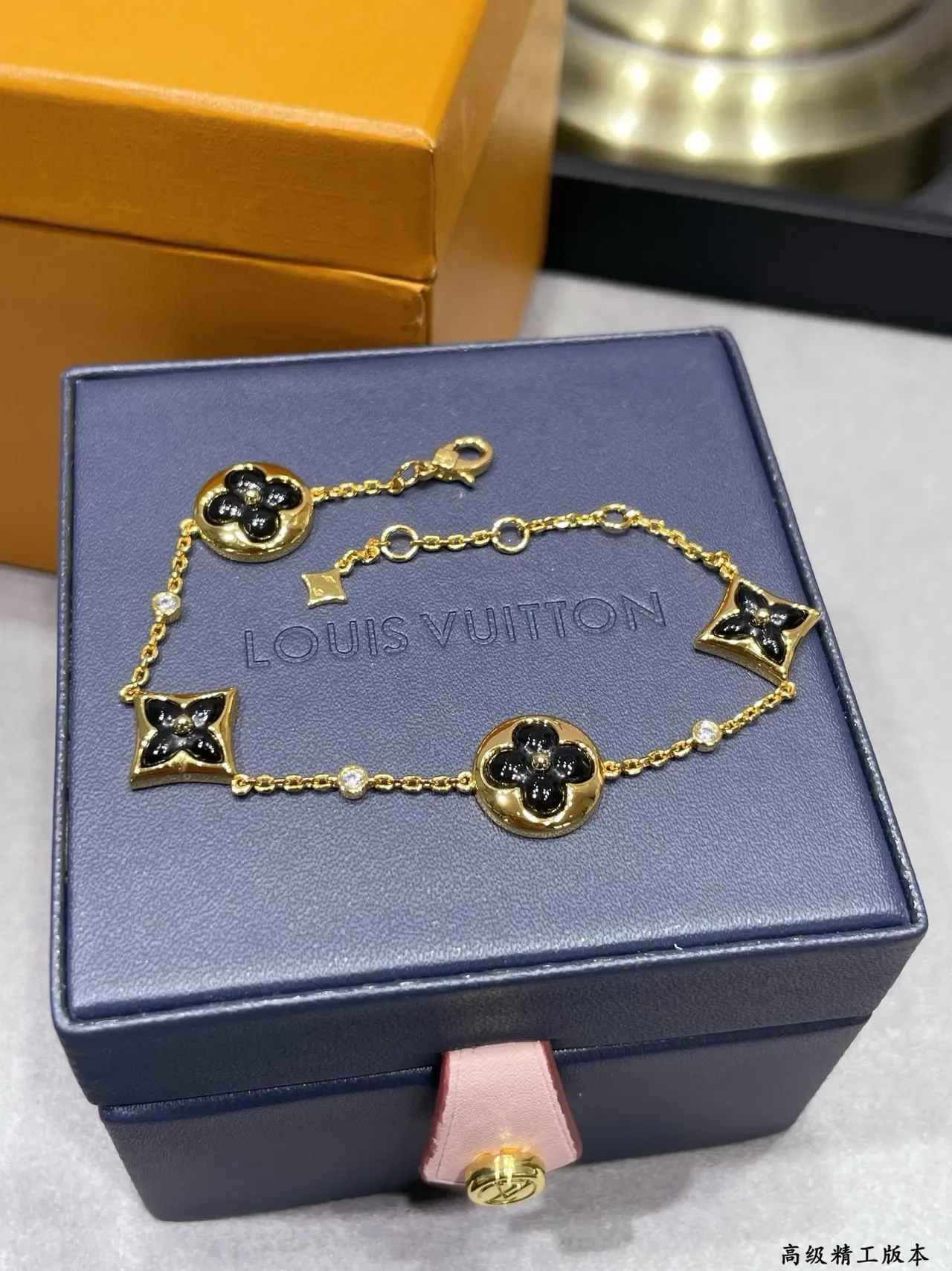 Louis Vuitton Monogram Flower Enamel Necklace Gold Multicolor Necklaces 4