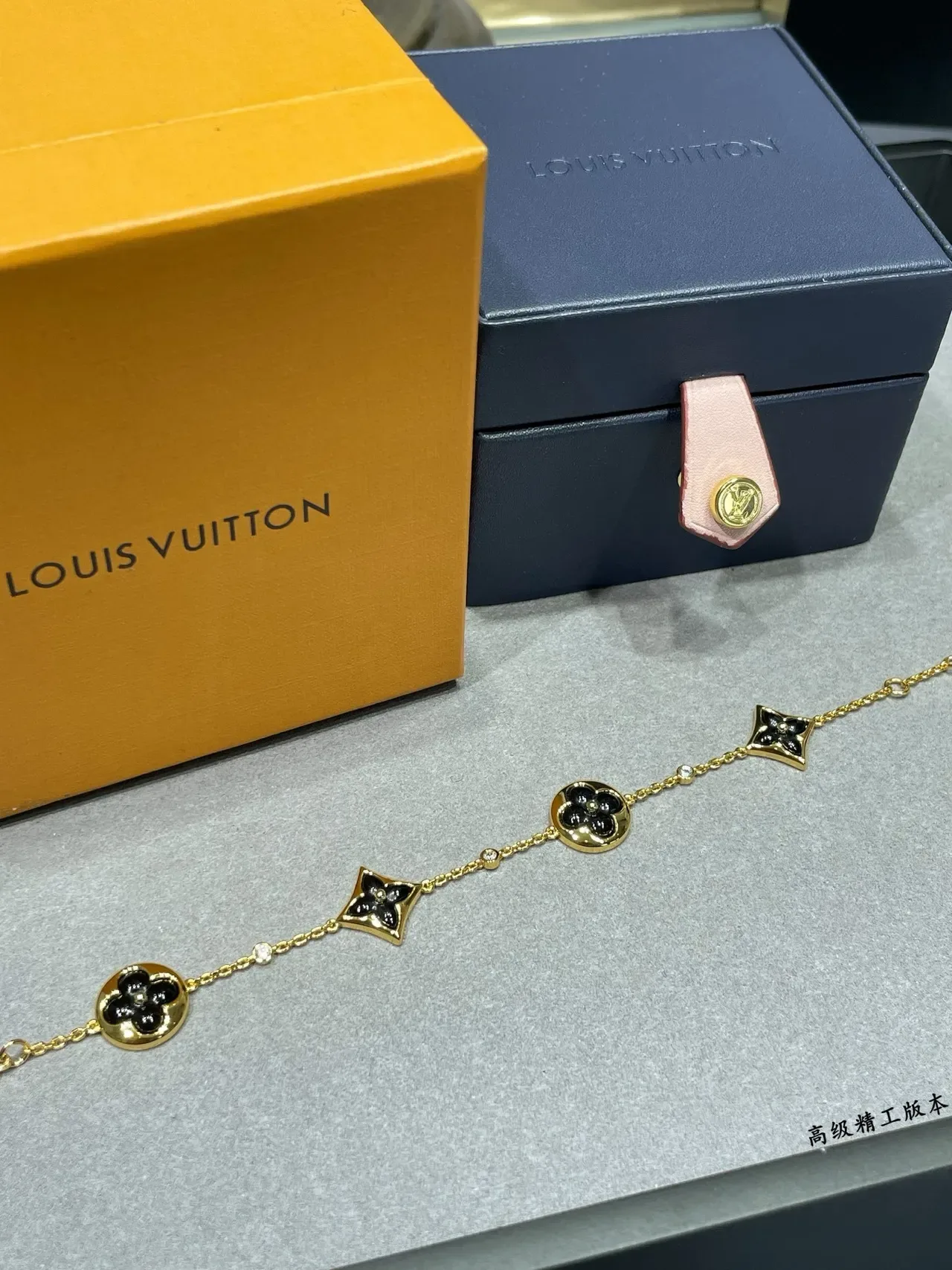 Louis Vuitton Monogram Flower Enamel Necklace Gold Multicolor Necklaces 7