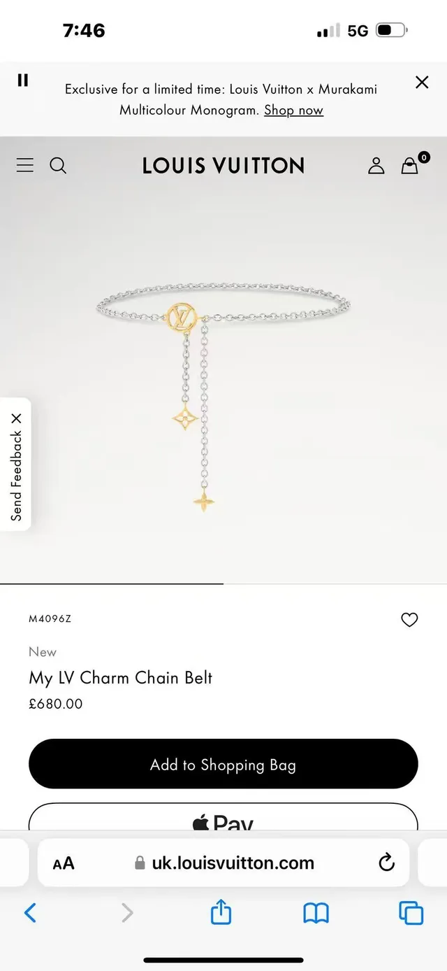 Louis Vuitton Monogram Flower Two-Tone Chain Necklace 7