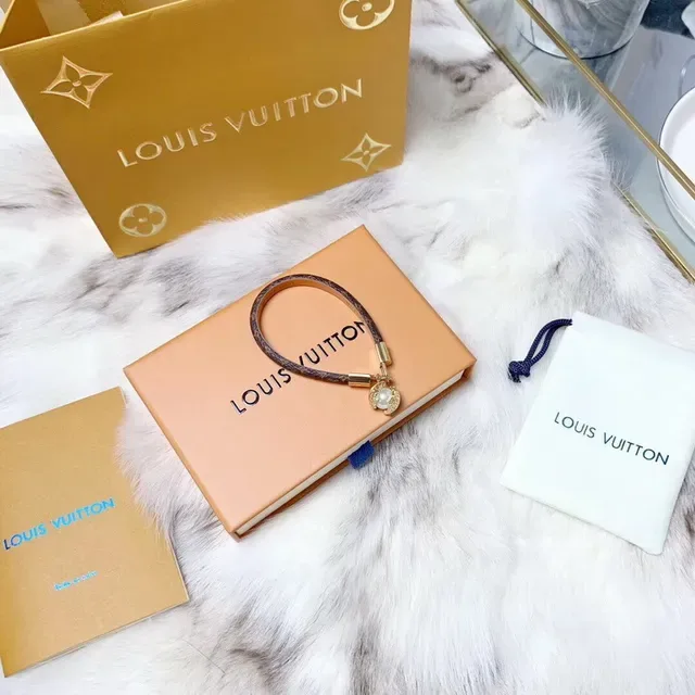 Louis Vuitton Monogram Leather Pearl Charm Bracelet 8