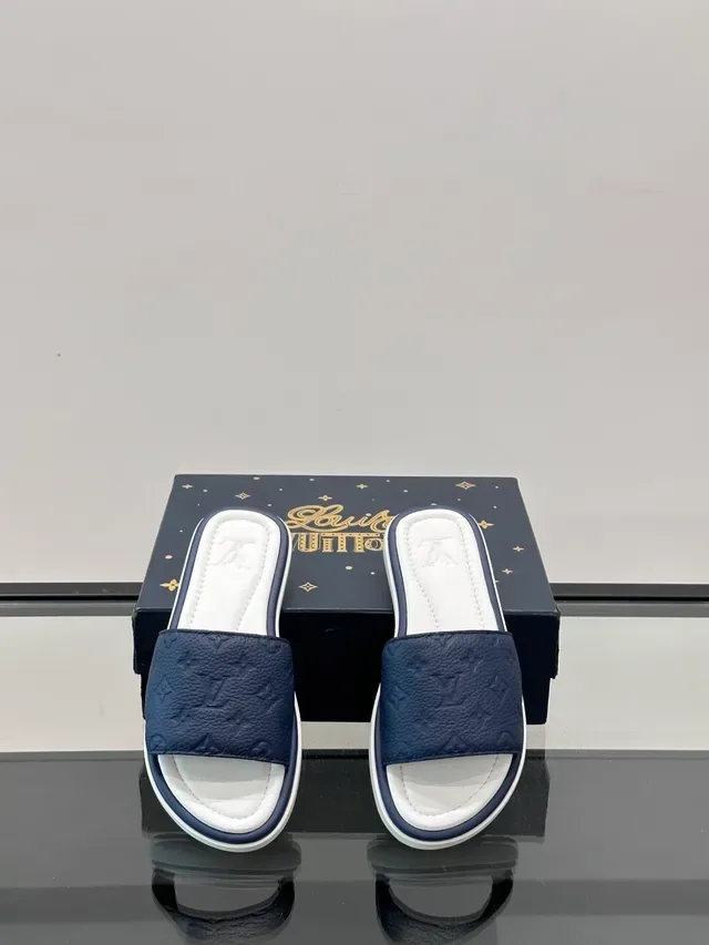 Louis Vuitton Monogram Leather Slide Slippers 11