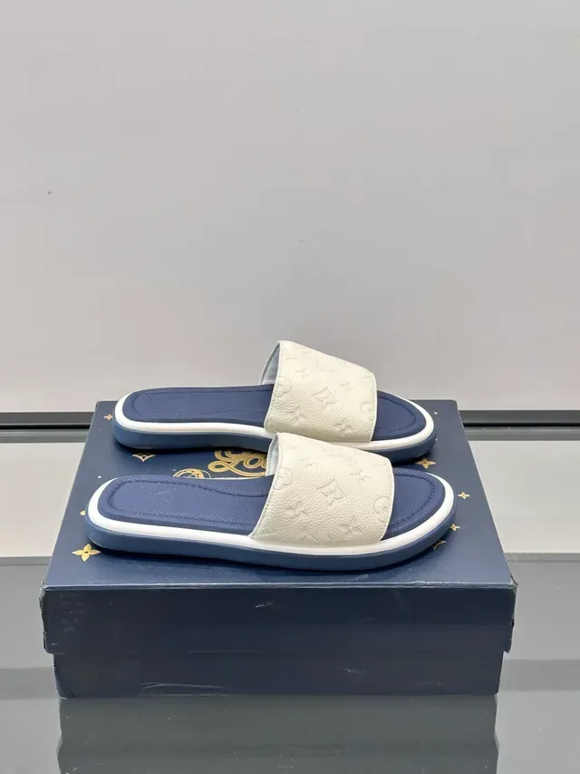 Louis Vuitton Monogram Leather Slide Slippers 13