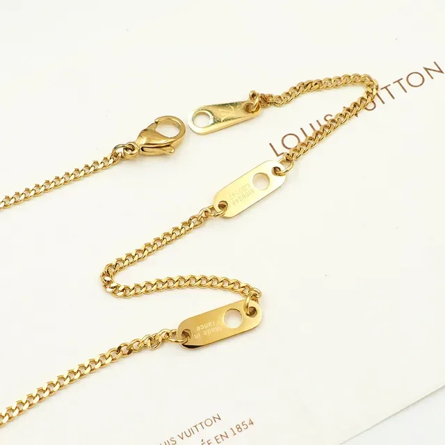 Louis Vuitton Monogram Medallion Necklace Brown Canvas Gold Silver Rose Gold Necklaces 8