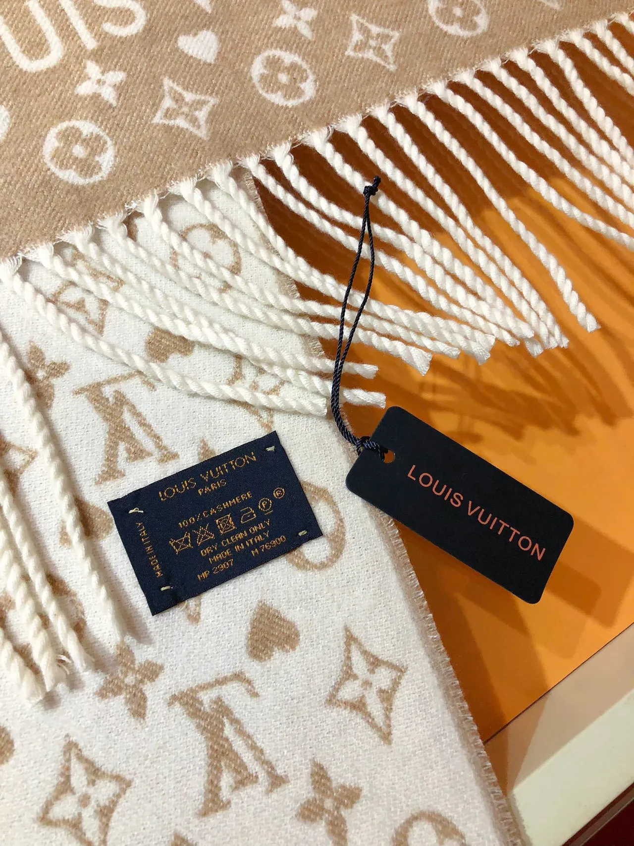 Louis Vuitton Monogram Print Reversible Cashmere Scarf 8