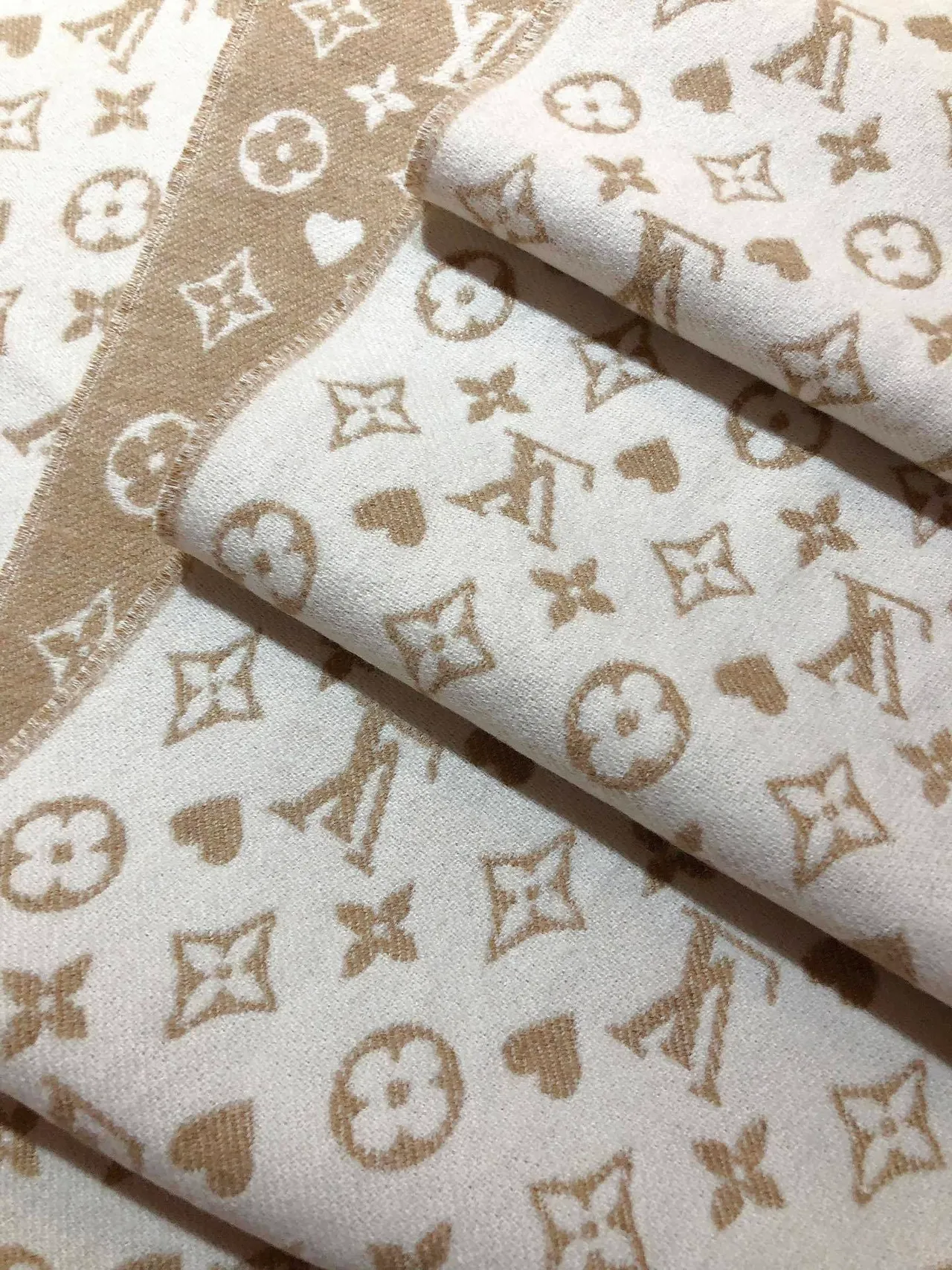 Louis Vuitton Monogram Print Reversible Cashmere Scarf 9