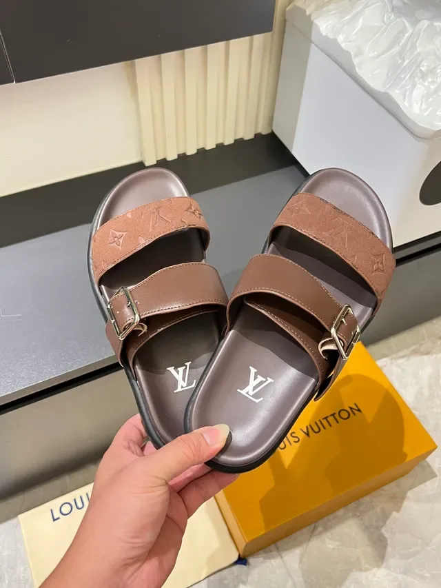 Louis Vuitton Monogram Two-Strap Slide Casual Sandals 6