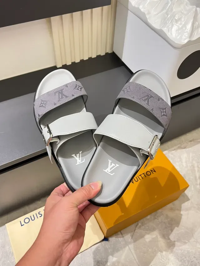 Louis Vuitton Monogram Two-Strap Slide Casual Sandals 8
