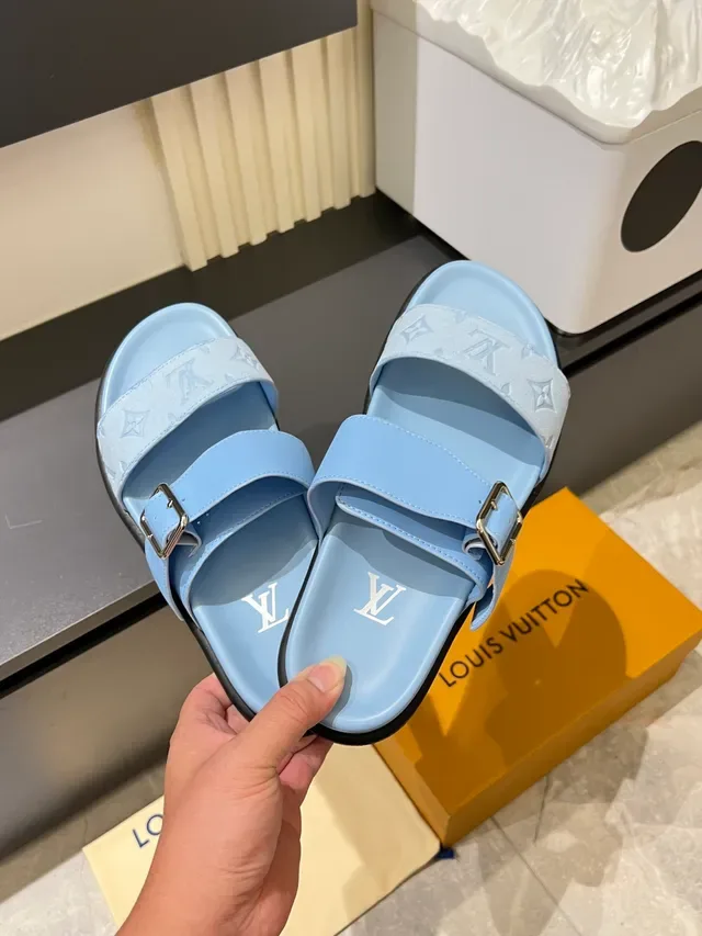 Louis Vuitton Monogram Two-Strap Slide Casual Sandals 11