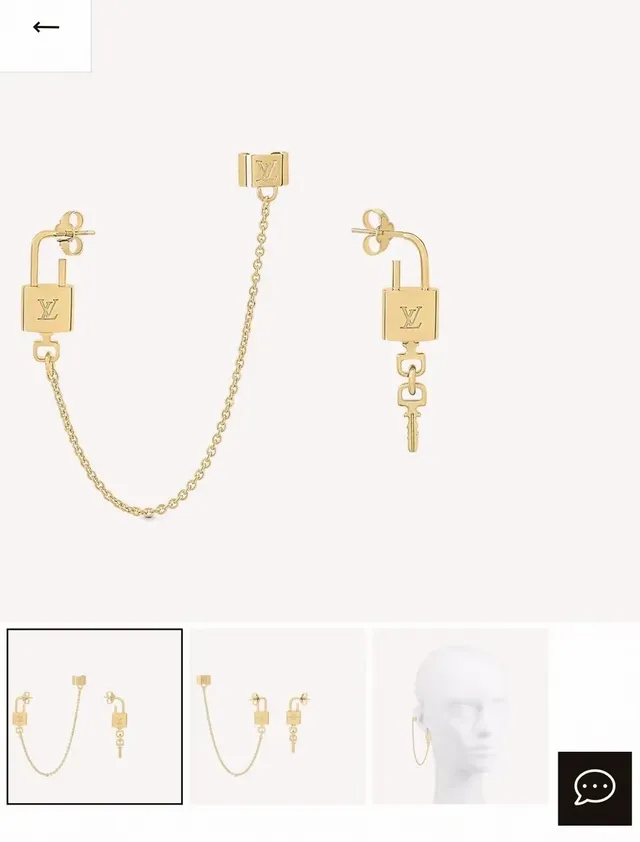 Louis Vuitton Monogram World Tour Lock-and-Key Gold-Tone Earrings 9