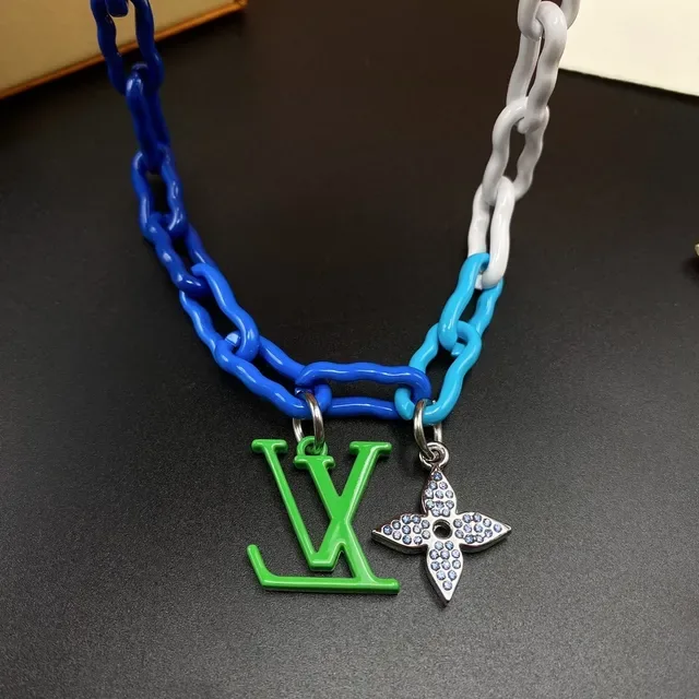 Louis Vuitton Monogram World Tour Multicolor Enamel Chain Necklace 4