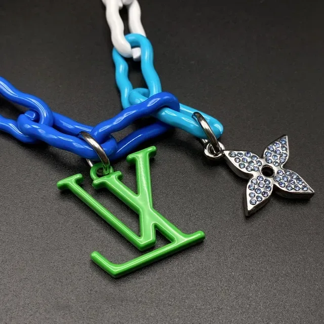 Louis Vuitton Monogram World Tour Multicolor Enamel Chain Necklace 5
