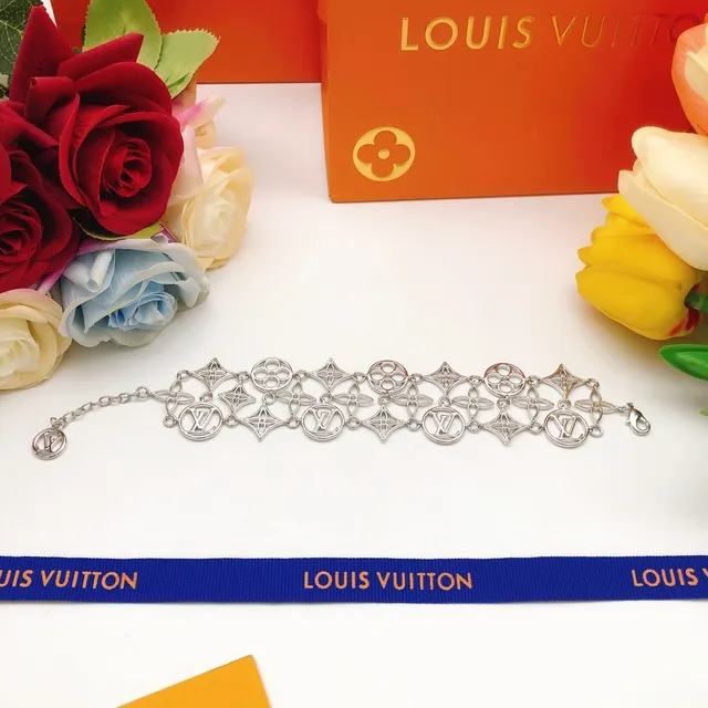 Louis Vuitton Monogram World Tour Openwork Silver-Toned Bracelet 3