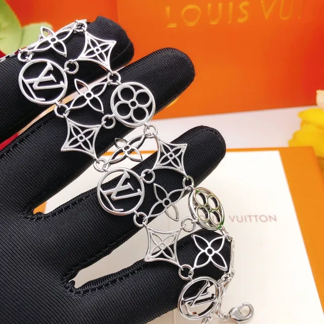 Louis Vuitton Monogram World Tour Openwork Silver-Toned Bracelet 4