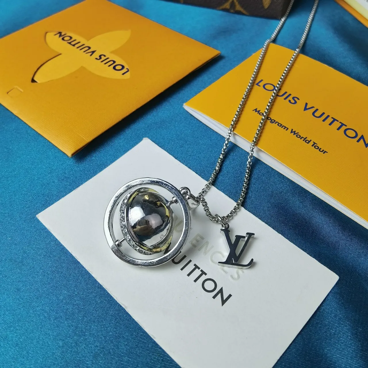 Louis Vuitton Monogram World Tour Orb Pendant Necklace 8