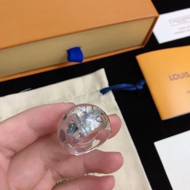 Louis Vuitton Monogram World Tour Transparent Resin Ring 7