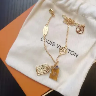 Louis Vuitton Multi-Charm Chain Bracelet pulsera dorada transparente