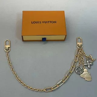 سوار Louis Vuitton سلسلة متعددة التعويذات ذهبي فضي رابطة قلادة تجميع