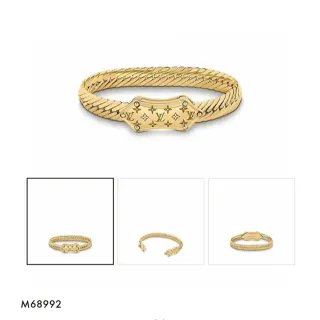 Louis Vuitton Nanogram Twisted Rope Monogram Gold Bracelet