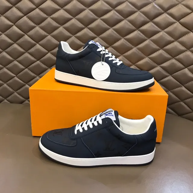 Louis Vuitton Navy White Monogrammed Textile Upper Midsole Lifestyle Sneakers 5