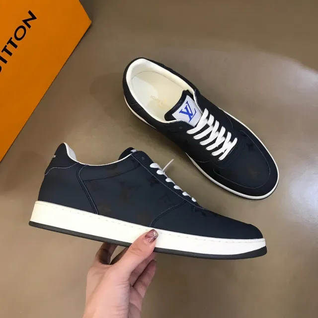Louis Vuitton Navy White Monogrammed Textile Upper Midsole Lifestyle Sneakers 7