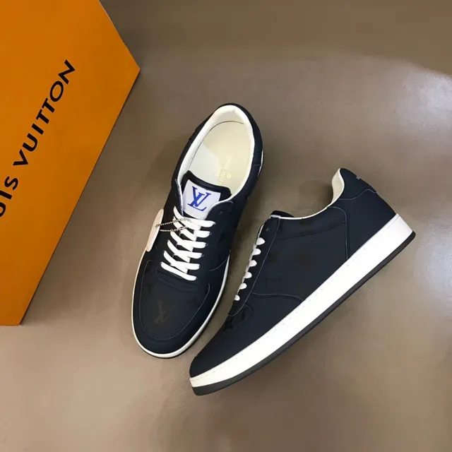Louis Vuitton Navy White Monogrammed Textile Upper Midsole Lifestyle Sneakers 8