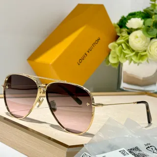 Louis Vuitton Nightlight Gold Violet Aviator Sunglasses
