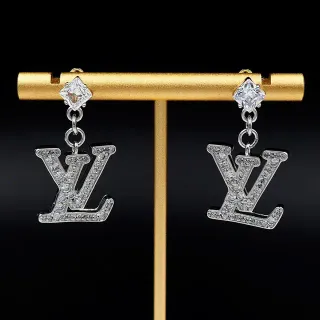 Louis Vuitton Pavé Crystal LV Monogram Dangle Earrings