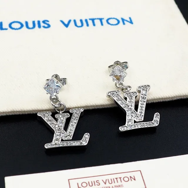 Louis Vuitton Pavé Crystal LV Monogram Dangle Earrings 2