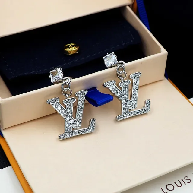 Louis Vuitton Pavé Crystal LV Monogram Dangle Earrings 5