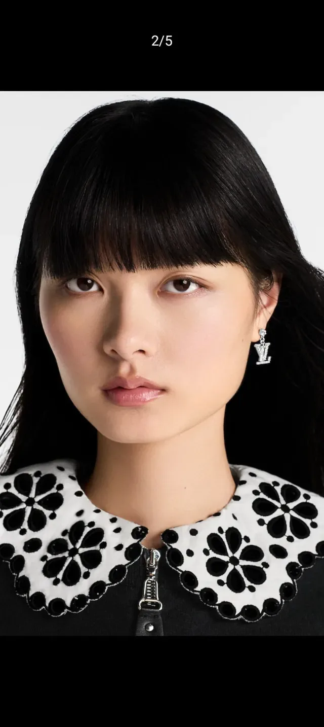 Louis Vuitton Pavé Crystal LV Monogram Dangle Earrings 9