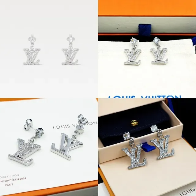 Louis Vuitton Pavé Crystal LV Monogram Dangle Earrings 10