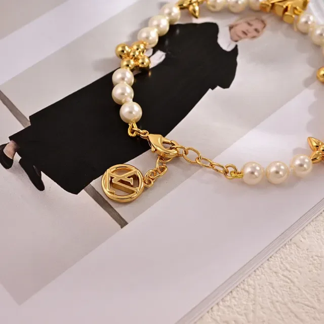 Louis Vuitton Pearl Strand Gold Beige Hardware Bracelet 2