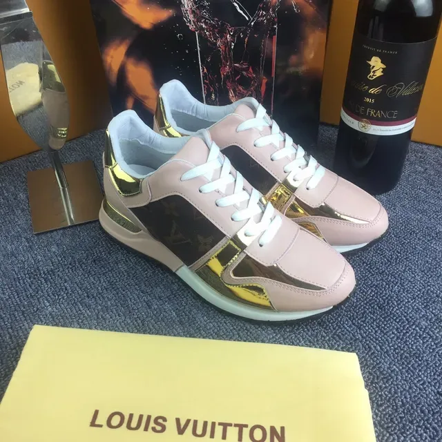 Louis Vuitton Pink Monogram and Gold Lifestyle Sneakers 2
