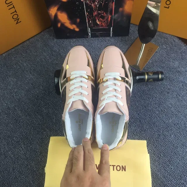 Louis Vuitton Pink Monogram and Gold Lifestyle Sneakers 3