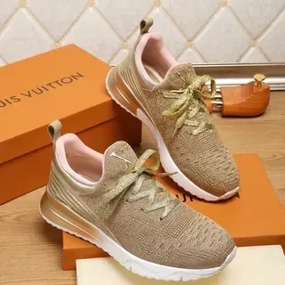 Louis Vuitton Run Away Beige Gold Knit Estilo de vida Sneakers